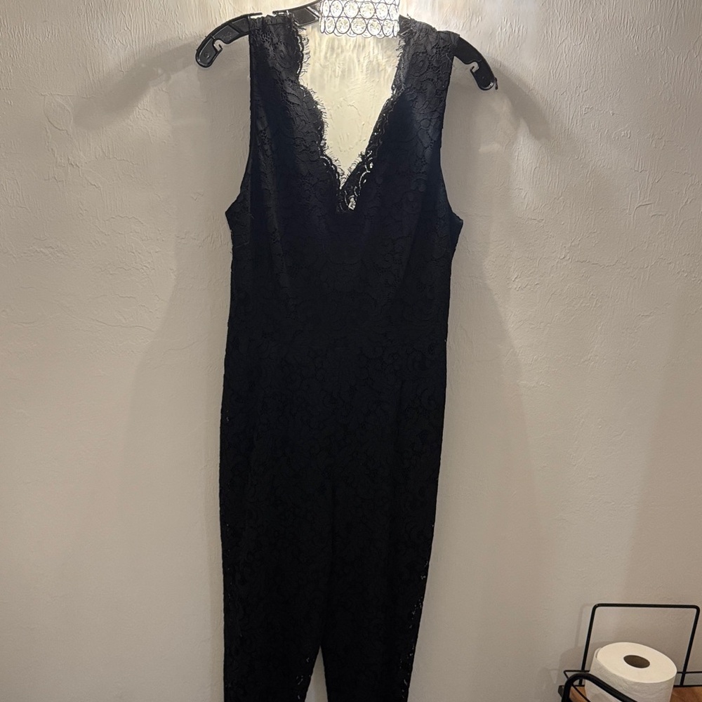 cupcakes & cashmere Black Lace Jumpsuit